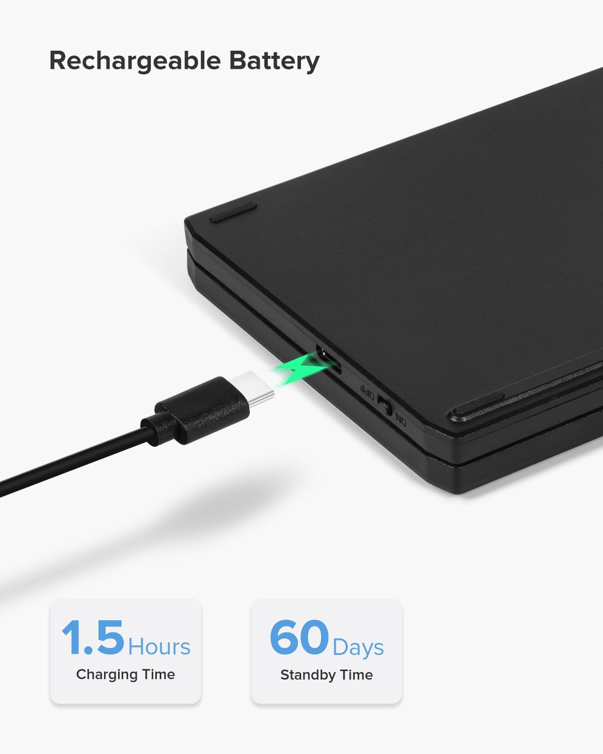 DeLUX Foldable Bluetooth Keyboard, Wireless Portable Travel Keyboard with Stand Holder, Rechargeable Ultra Slim Mini Size, for iOS Android Windows Mac Smartphone Tablet (KF19)