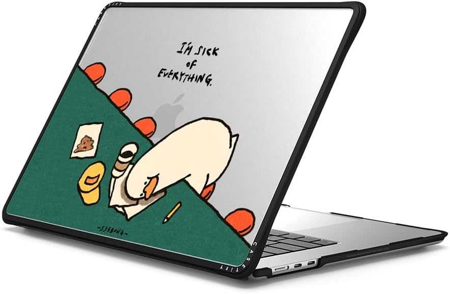 CASETiFY Impact MacBook Air 15" (M2-M4) Case [Cushioned Impact Corners/Scratch-Resistant/Anti-Slip Grip] - I'm Sick of Everything - Clear Black