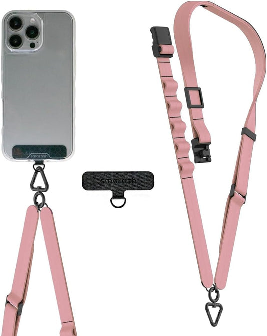 Smartish Phone Lanyard - Case Clinger - Universal iPhone Holder w/Detachable Crossbody Shoulder Neck Strap w/Storage Loops, Fidlock, Insert for Phone Cases iPhone, Galaxy, Pixel- Mauve It or Lose It