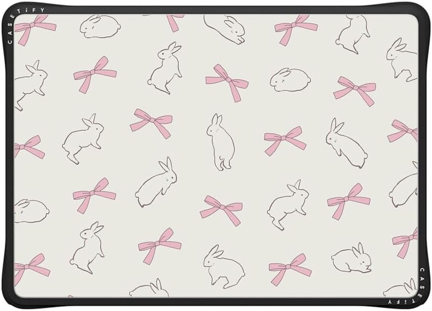 CASETiFY Impact MacBook Air 13.6" (M2-M4) Case [Cushioned Impact Corners/Scratch-Resistant/Anti-Slip Grip] - Rabbit Ribbon - Clear Black