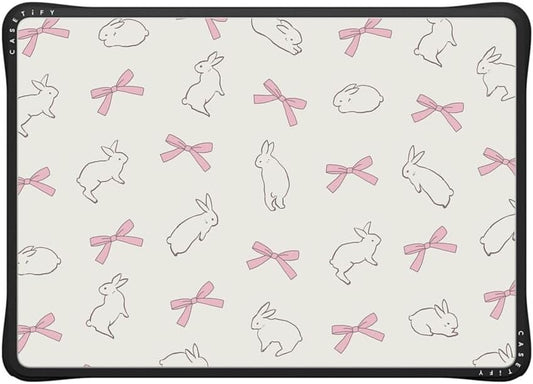 CASETiFY Impact MacBook Air 13.6" (M2-M4) Case [Cushioned Impact Corners/Scratch-Resistant/Anti-Slip Grip] - Rabbit Ribbon - Clear Black