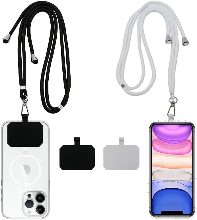 Cell Phone Lanyard, Universal Phone Strap,2x Adjustable Neck Strap,4x Pads Compatible with Most Smartphones