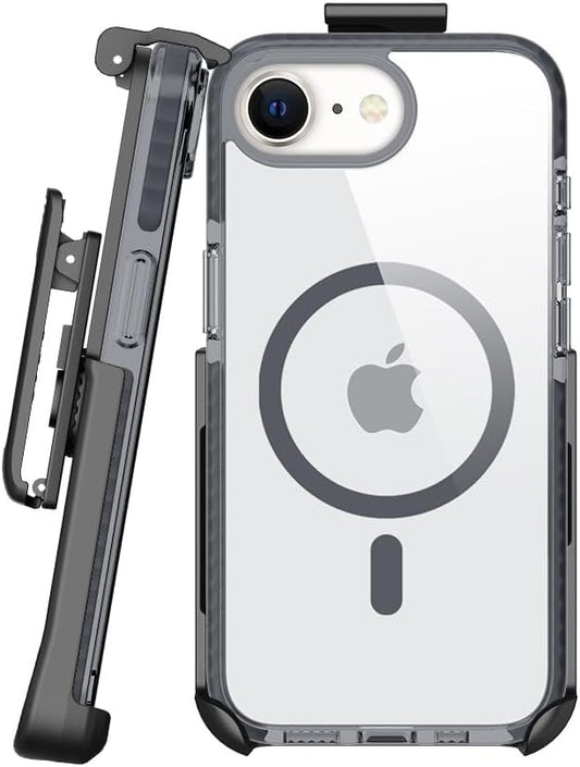 BELTRON Belt Case for iPhone 16e (2025), Slim Protective Transparent Case & Rotating Belt Clip Holster Combo (Compatible with MagSafe)