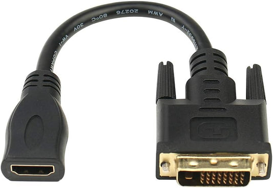 Bi-Directional HDMI Female to DVI-D(24+1) Male Adapter, 1080P DVI to HDMI Conveter (1, Black)
