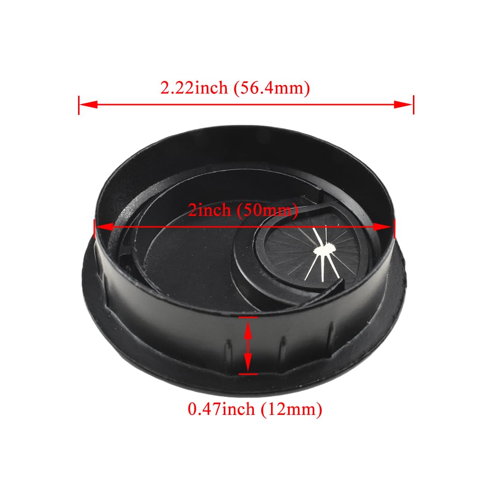 HAHIYO 2Pcs 2Inch/50mm Black Zinc Alloy Desk Grommet Wire Grommet Cable Management Cord Hole Cover Desk Wire Hole Insert Wire Organizer for Computer Office Home School Equipment Systems
