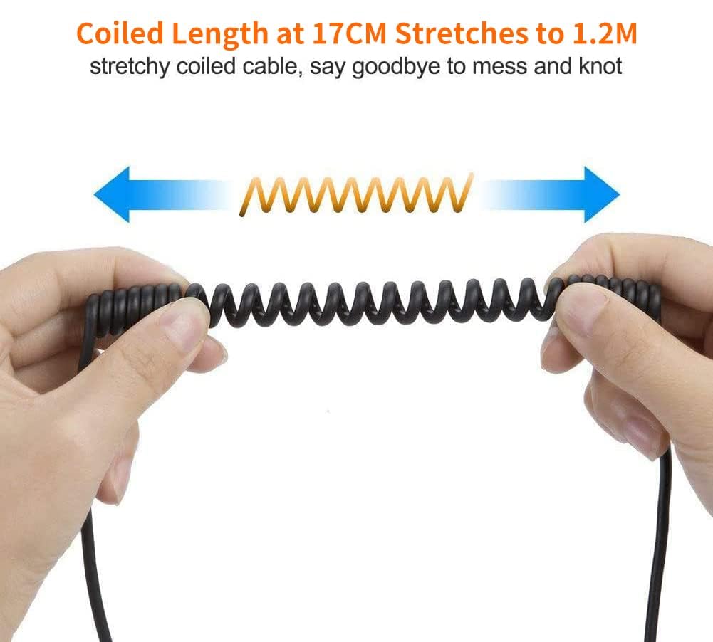 CableCreation Coiled USB to Micro USB Cable 0.56ft to 4ft, USB 2.0 A to Micro USB Charging Data Cord Works for Android Smartphone, Tablet, Wall, Raspberry Pi Zero and Car Charger, Space Gray