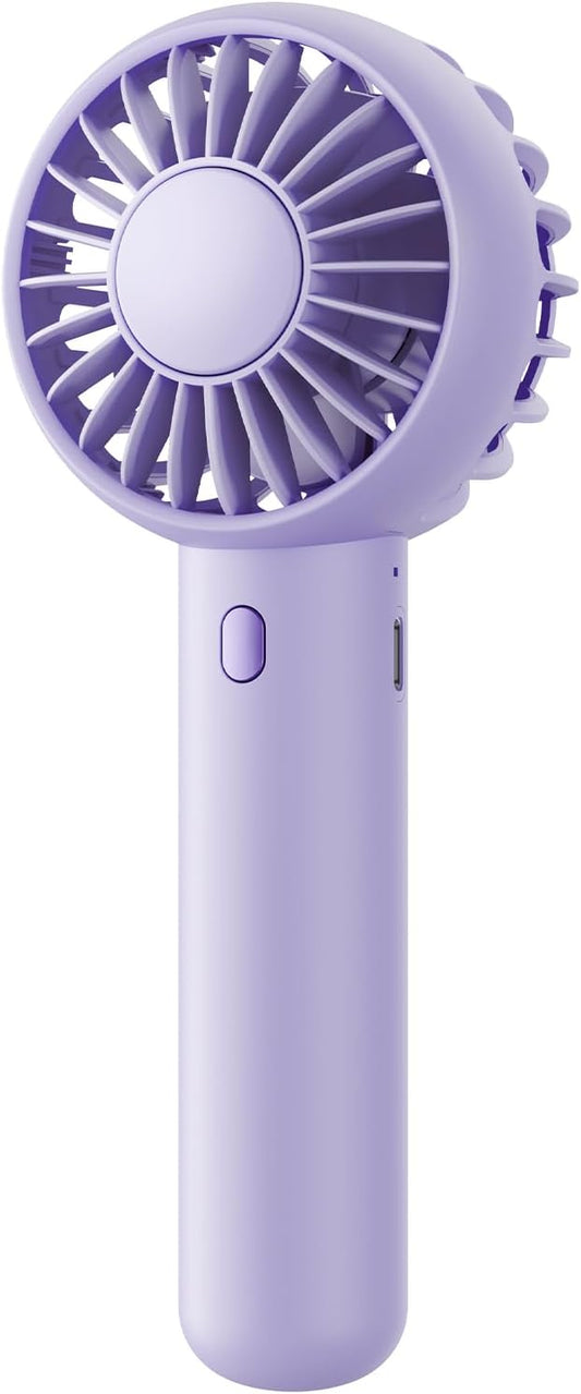 Gaiatop Mini Portable Fan, Small and Powerful, Cute Design 3 Speed Personal Handheld fan and Desktop with Base, Lightweight USB Rechargeable for Travel Lash Makeup Girl Women Summer Gift Purple