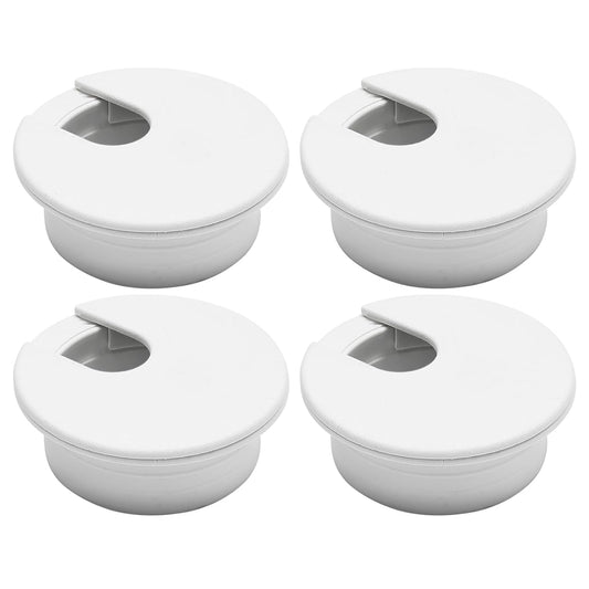Desk Grommet 2" (50 mm), Desk Cord Hole Cover, Cable Grommet ABS Plastic, Desk Hole Grommet for Office and Home Table Cable, Detachable Cable Cord Organizer (White 4 Pcs)