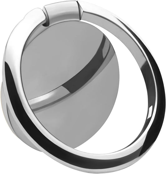 Metal Cell Phone Ring Holder Finger Ring Stand, 360 Degree Rotation Ring Kickstand Grip Holder for Magnetic Car Mount, Silver