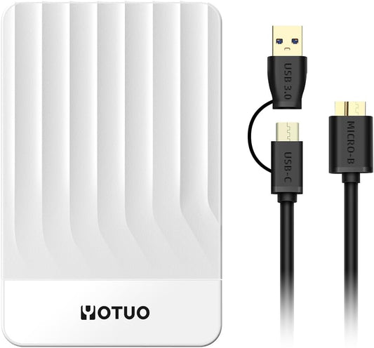 Portable External Hard Drive Storage Expansion Mobile HDD USB 3.0 for PC, Mac, Desktop, Laptop, PS4, PS5, Xbox One X/S, Xbox 360, Xbox Series X/S, Office & Game (White, 750GB)