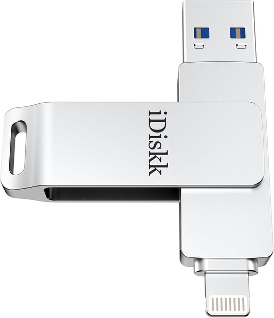 App-le Mfi Certified 128GB iDiskk iPhone Flash Drive,for Photos and Videos,Photo Stick, iPad Flashdrive,iPhone USB Storage, iPad iPhone Photo Storage Stick,for Mac,iPad,PC Thumb Drive Auto Backup