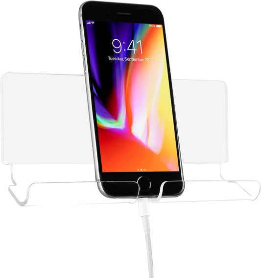 TXEsign Adhesive Wall Phone Tablet Holder Mount Stand for Tablet Smartphones eReader Wall Holder Mount (Silky White & Transparent)