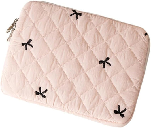 Cute Bow Graphic Carrying Laptop Bag Y2K Preppy Laptop Sleeve Case Bag Kawaii Pad Computer Protect Case Pouch (11 inch,Pink)