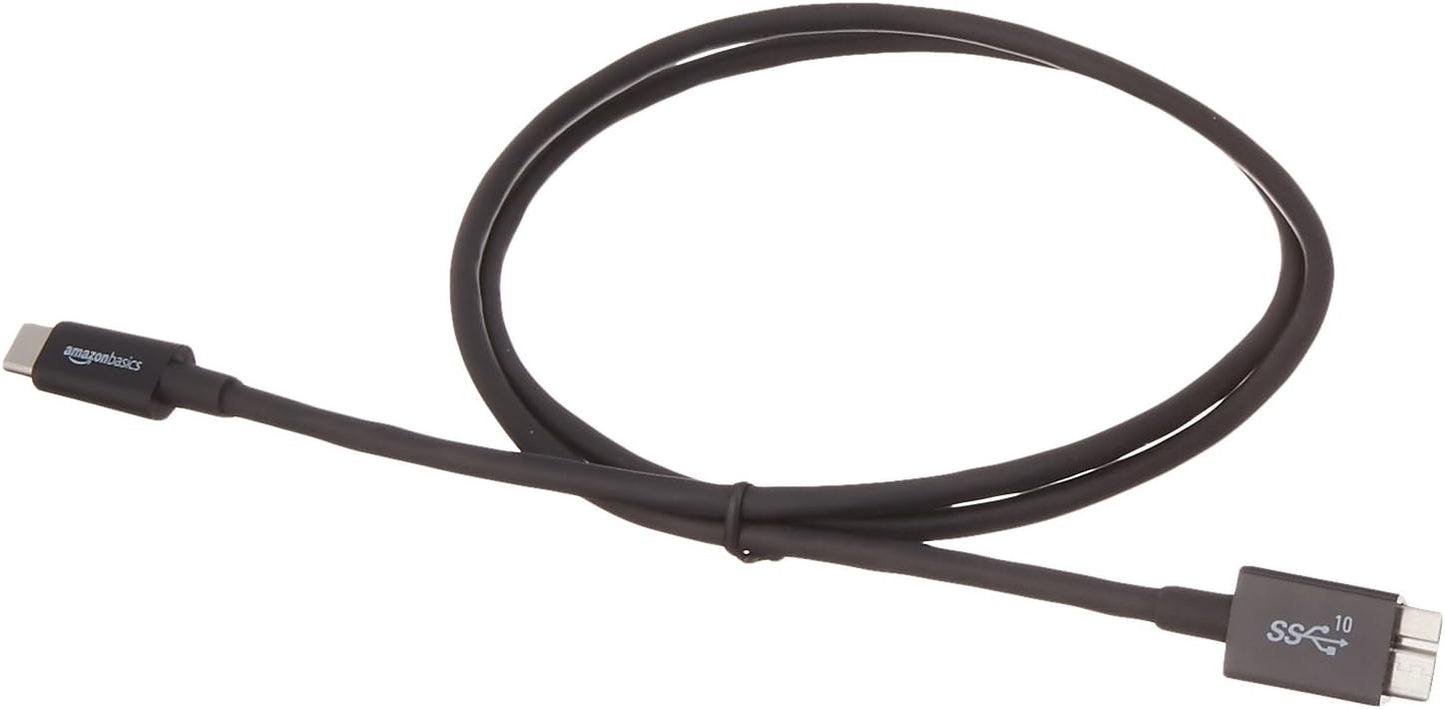 Amazon Basics USB-C to Micro USB 3.1 Gen 2 Fast Charging Cable, 10Gbps High-Speed, 3 Foot, Black