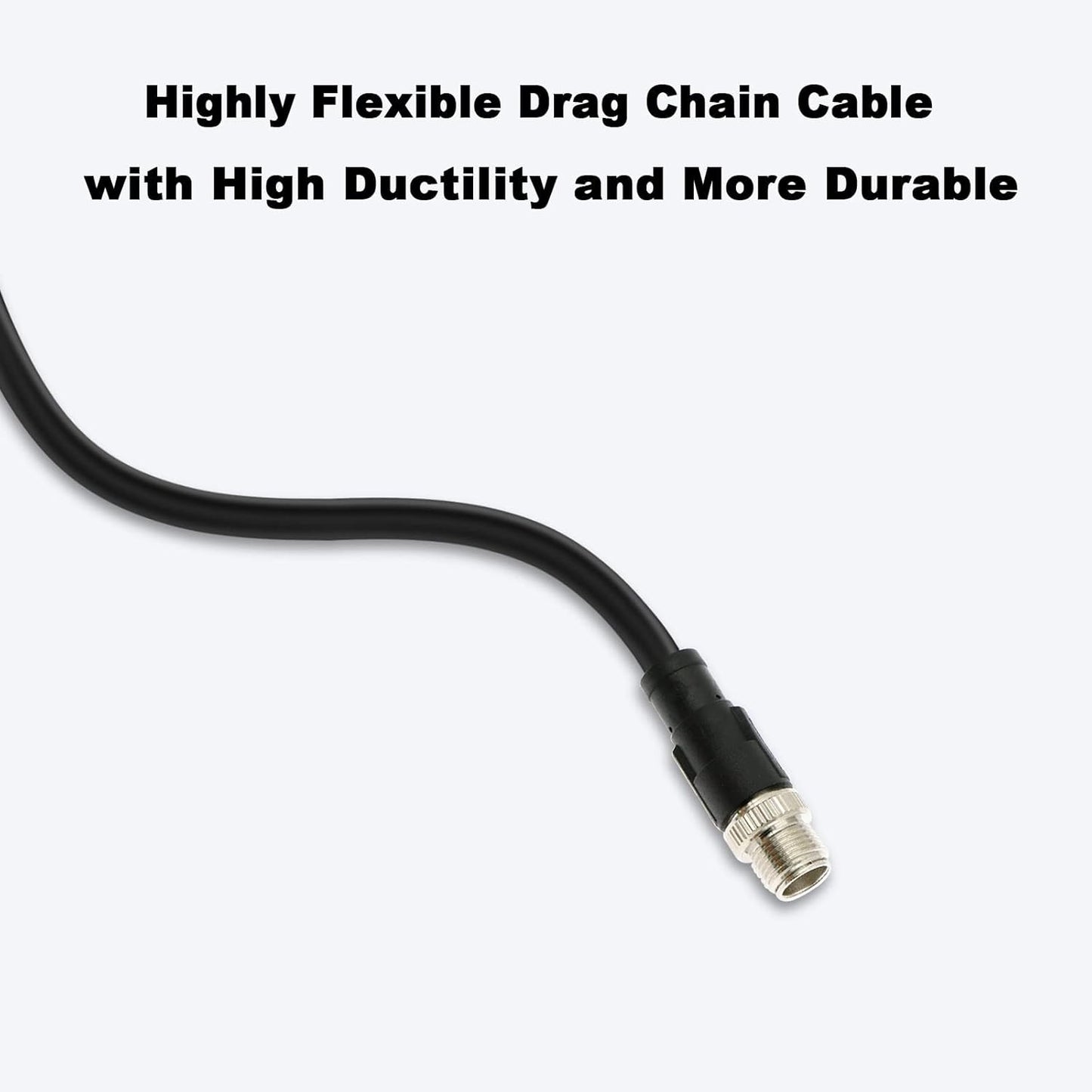 Alvin's Cables M12 X Coded 8 Pin Male to RJ45 Shielded Ethernet Cable M12 8 Position Cat6a Cable for Cognex Industrial Camera 20M/65.6ft