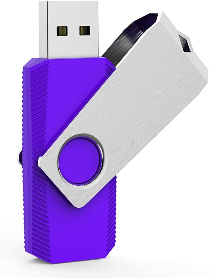 Aiibe 5 Pack 32GB Flash Drive USB Flash Drive USB 2.0 Thumb Drive Swivel U Disk Memory Stick 32 GB Multi Pack USB Drives with Led Light (32G, 5 Colors: Black Red Cyan Green Purple)