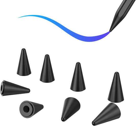 8 Pack Pencil Tips, Replacement Tips Only Compatible with Our KARFUN Pencil, iPencil Nib for iPad Pencil 2018-2023, iPad 10/9/8/7/6 Gen, iPad Pro 11/12.9, iPad Air 5/4/3, iPad Mini 6/5Gen (Black)