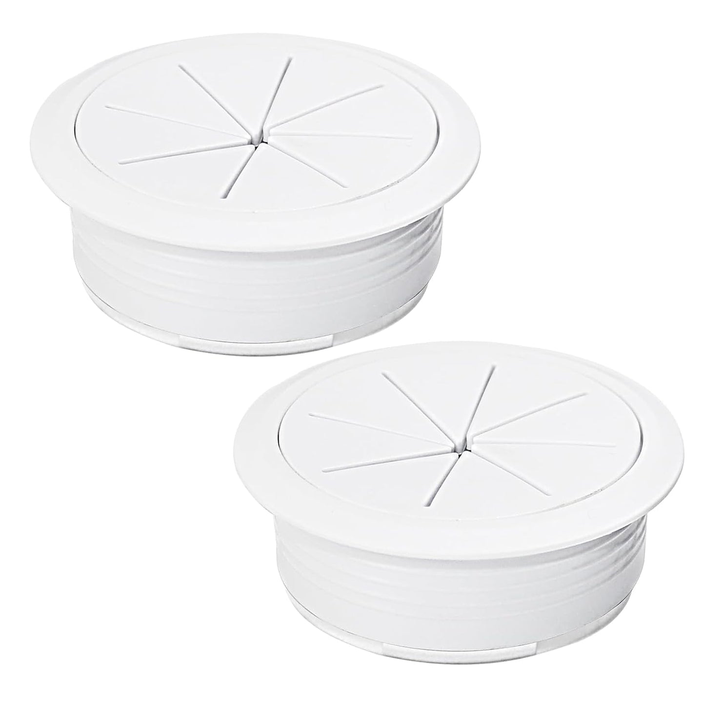 2 Pcs Desk Grommet 2" / 50 mm, Desk Hole Cover for Cables White, Cable Grommet ABS Plastic, Desk Hole Grommet for Home & Office Pc, Detachable Cable Cord Organizer