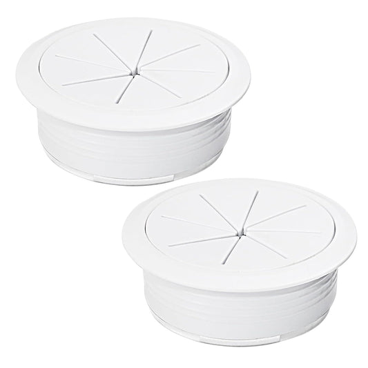 2 Pcs Desk Grommet 2" / 50 mm, Desk Hole Cover for Cables White, Cable Grommet ABS Plastic, Desk Hole Grommet for Home & Office Pc, Detachable Cable Cord Organizer
