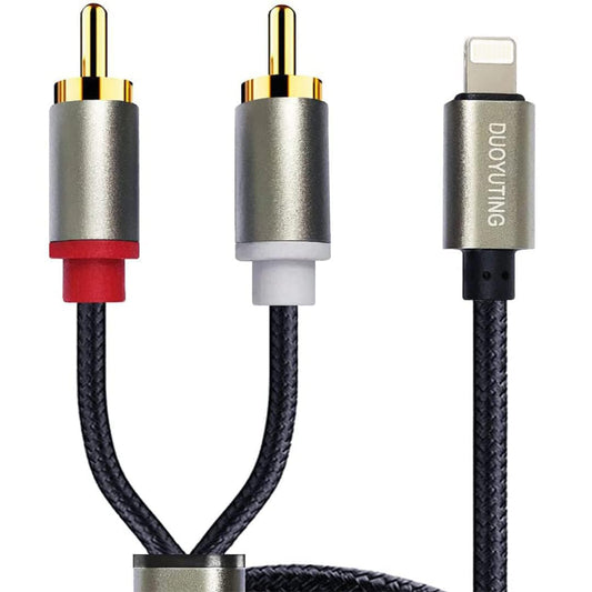 RCA Audio Cable, iOS Phone to 2 Male RCA Stereo Audio Y-Adapter for iPhone/Sound Box/Amplifier/Home Theater etc. (6.2ft)
