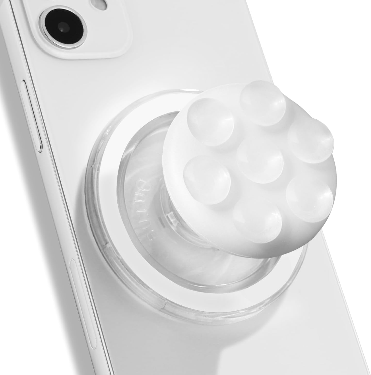 Magnetic Silicone Suction Cup Phone Mount with Hands-Free Stand - Perfect for Selfies, Videos, Durable, Secure Grip, One-Touch Holding, Lightweight, Sleek Design (White)