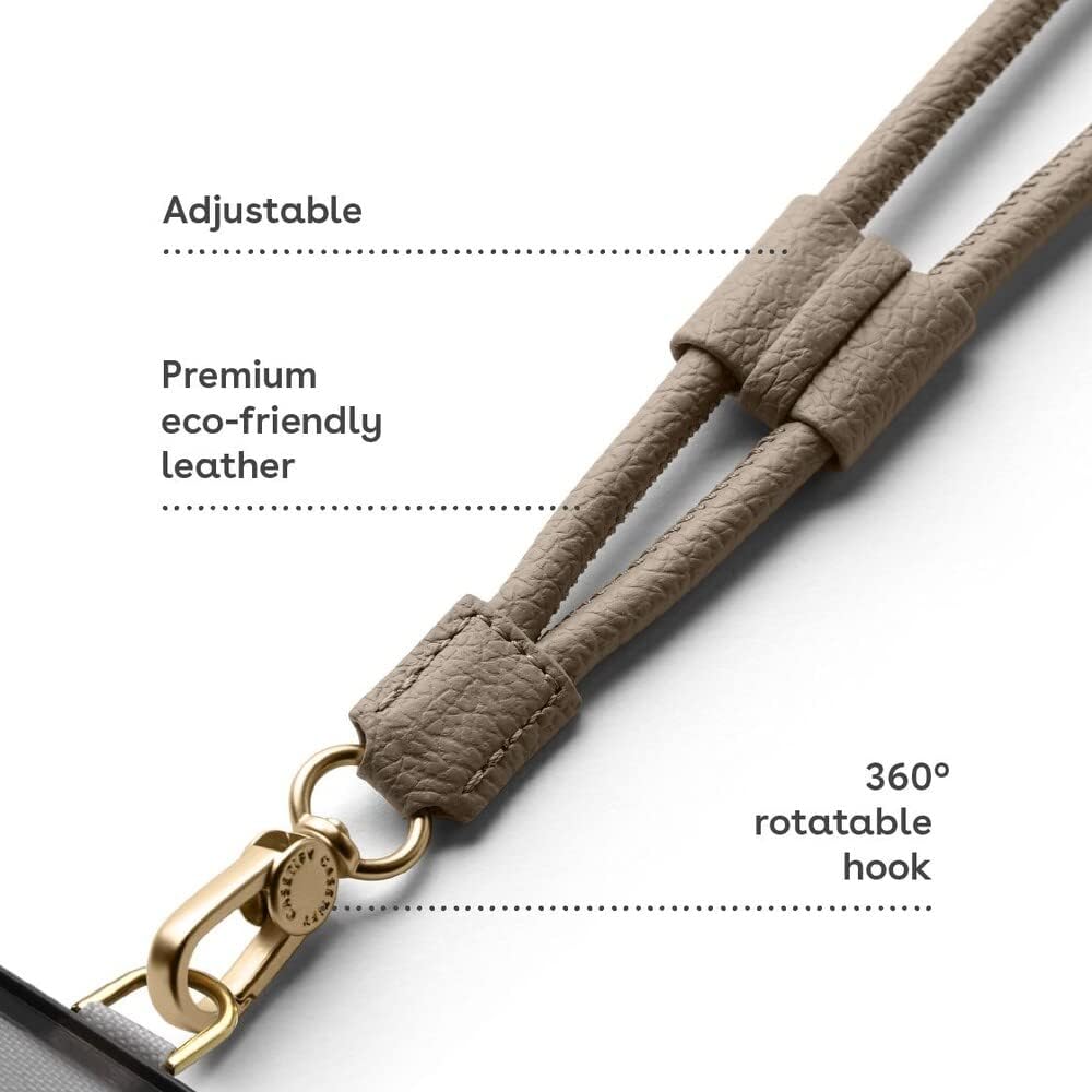 CASETiFY Pebbled Cord Phone Strap - Jet Black/Grige