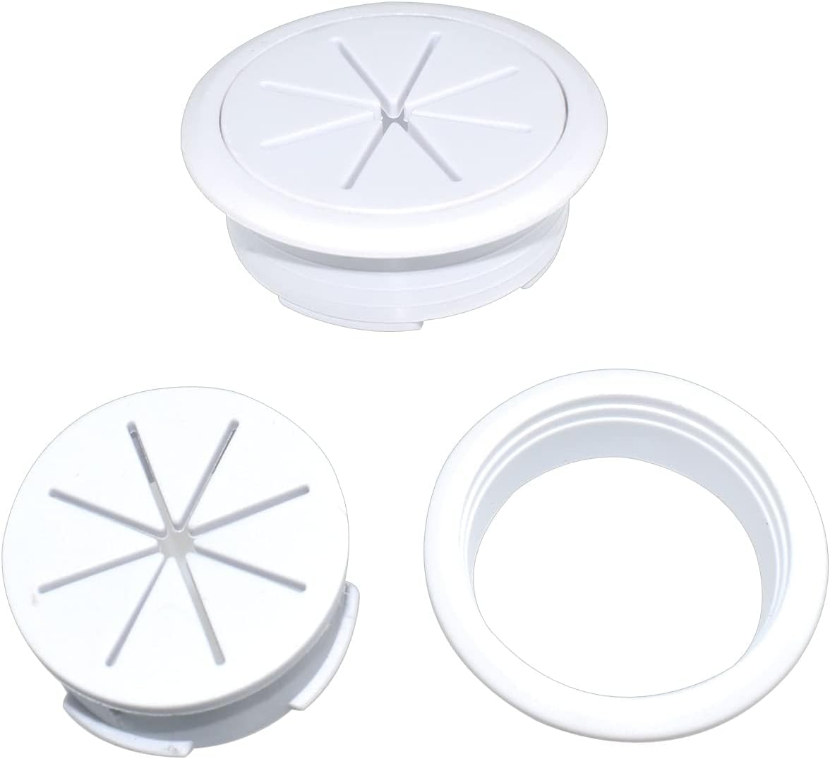 Aifeier ET 2PCS Desk Grommet 2 Inch/50mm Rubber Cable Wire Grommet Cable Hole Cover for Managing and Hiding Office PC Desk Cable Cord (White)