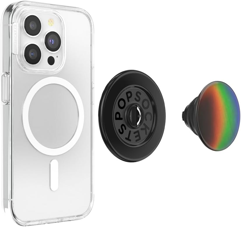 PopSockets Phone Grip for MagSafe with Kickstand, Magnetic Stand, Swappable Top, Secure Hold for iPhone MagSafe Cases, Phone & Tablet Grip - Thermocromatic