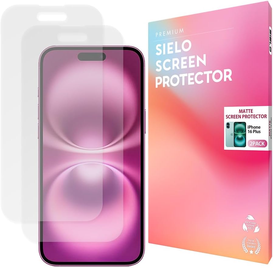 SIELO 2 Pack Matte Screen Protector, 9H Hardness Shatterproof & paper-feel PET Film, Anti-Glare & Anti-Fingerprint Case Friendly Screen Protector Film.