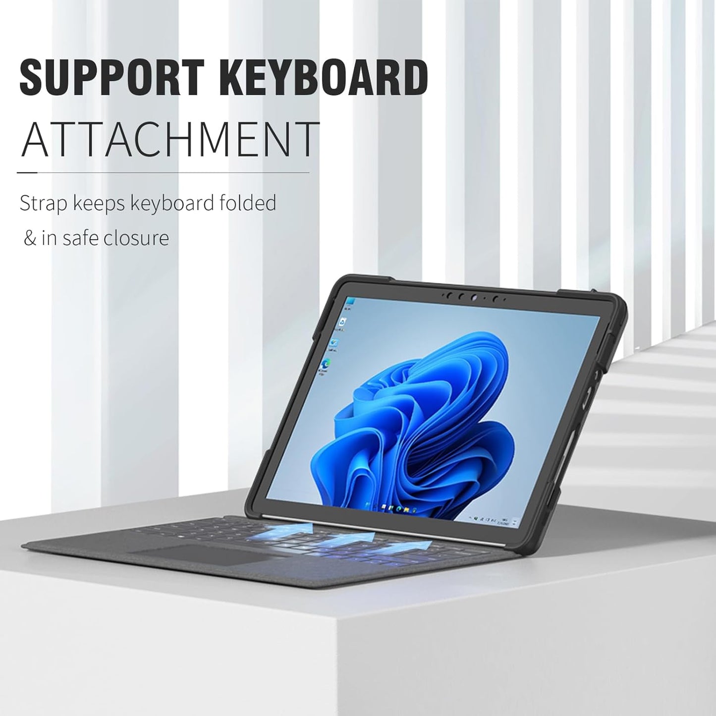 ZenRich Case for Microsoft Surface Go 4/3/2/1 10.5-inch,Protective Case for Surface Go 4/3/2/1 with 360 Rotating Kickstand/Hand Strap Heavy Duty Shockproof,Compatible with Type Cover Keyboard