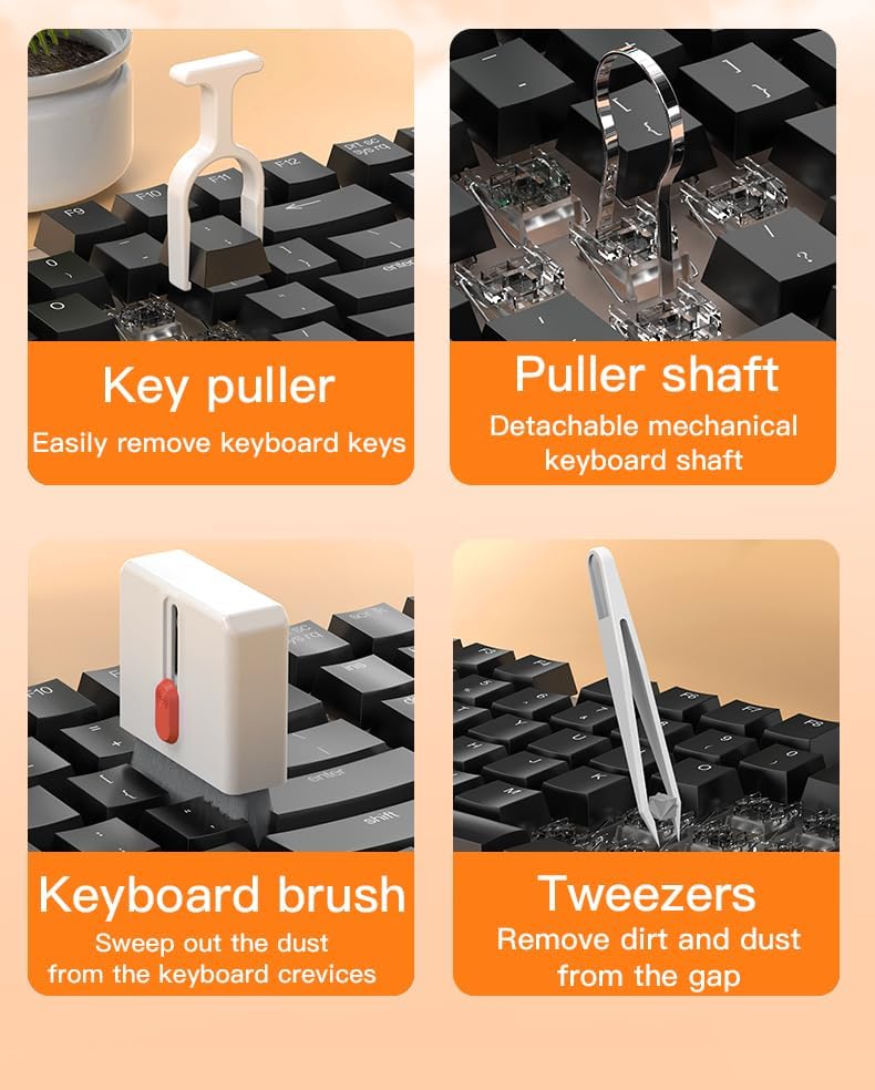 32-in-1 Multi-Functional Cleaning Kit for Electronics inlcuding Headphones,Mobile Phones,Computer,Monitor,Lens and etc, Compact and Portable Design (Black)