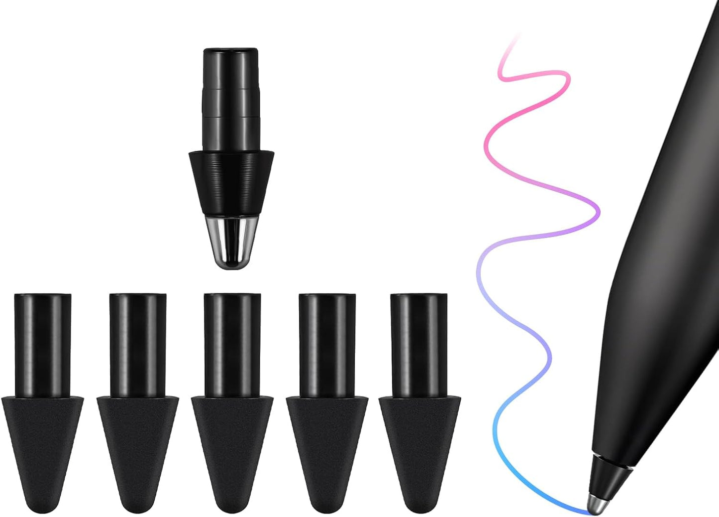 REEYEAR Replacement Tips Set fits for Remarkable Paper Pro Maker Pen –1 No Wear Out Titanium Alloy Tip + 5 Plastic Nibs – Precise, Durable Precise, Precise Writing, Long-Lasting