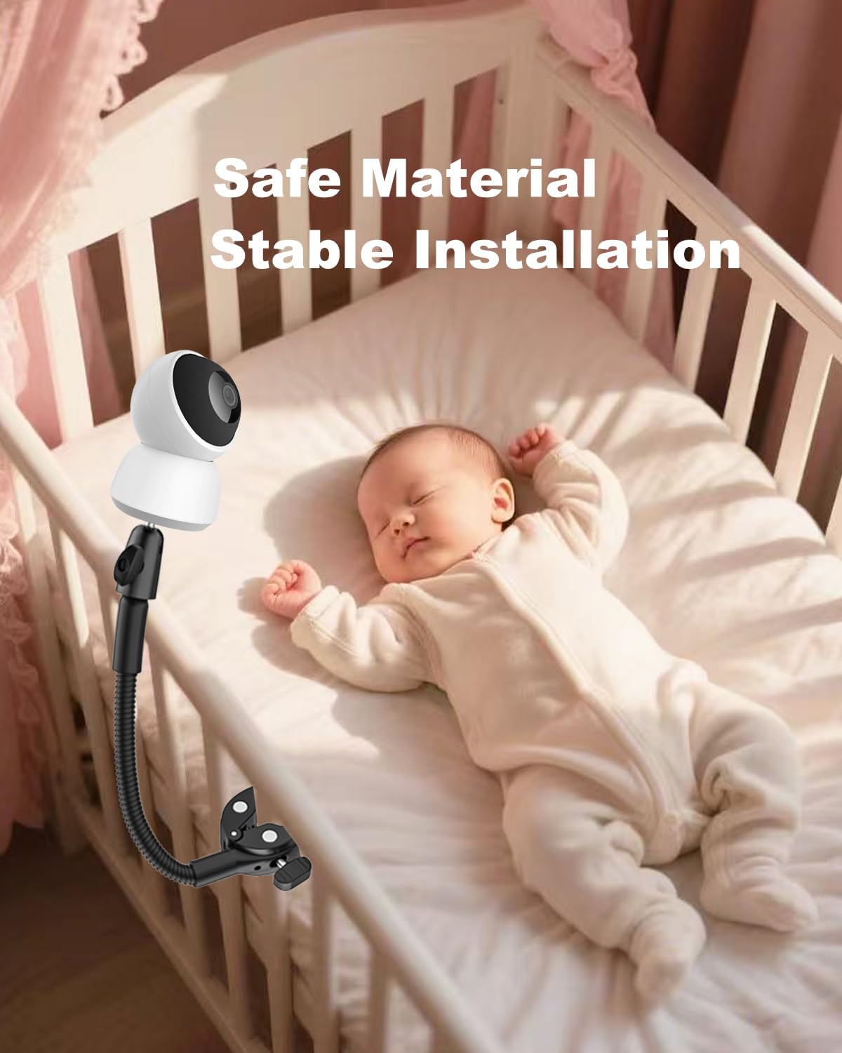 Gooseneck Clamp Camera Mount with 1/4“ 3/8" 5/8" Screw, Go Pro Mounts for Handlebar, Desk, Tube, Cross Bar, Compatible with GoPro Hero 13/Baby Monitor/Logitech Webcam/Insta 360/Field Monitor