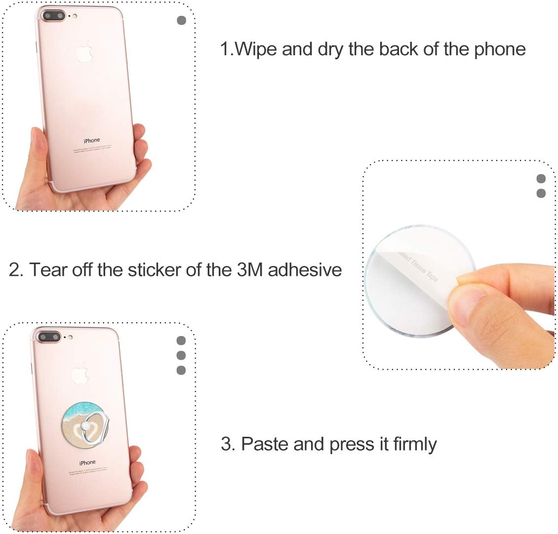 Bonoma Phone Ring Holder, 3 Pack Beach Flowers Butterfly Universal Finger Ring Stand Grip Kickstand Compatible with Smartphones and Tablets