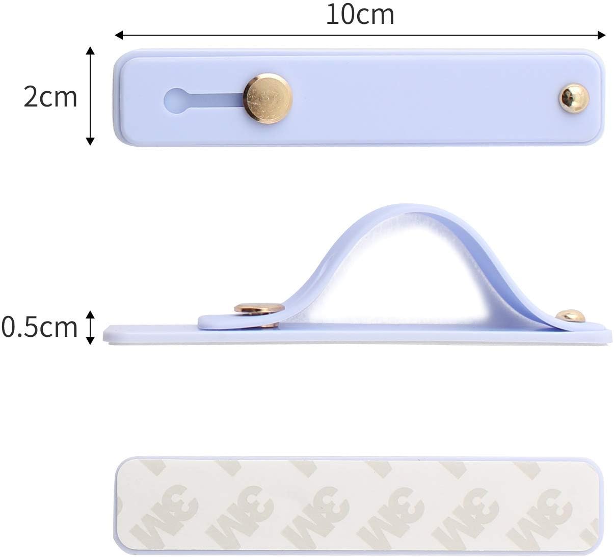 Removable and Reusable Cell Phone Grip Strap, Yetaida Telescopic Finger Kickstand Bracket Universal Silicone Phone Holder Stand and Portable Finger Loop for Most Smartphones Case (Lilac)