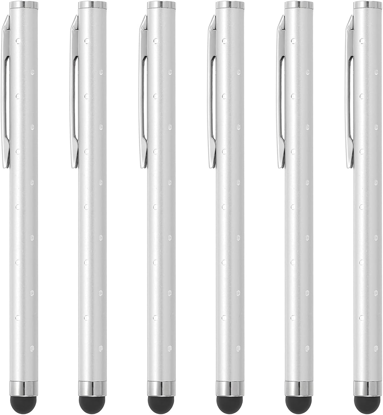 PATIKIL Stylus Pens for Touch Screens, 6 Pcs High Precision Universal Bling Stylus Crystal Metal Capacitive Pen for Touch Screen Devices Phone Tablets Laptop, Silver