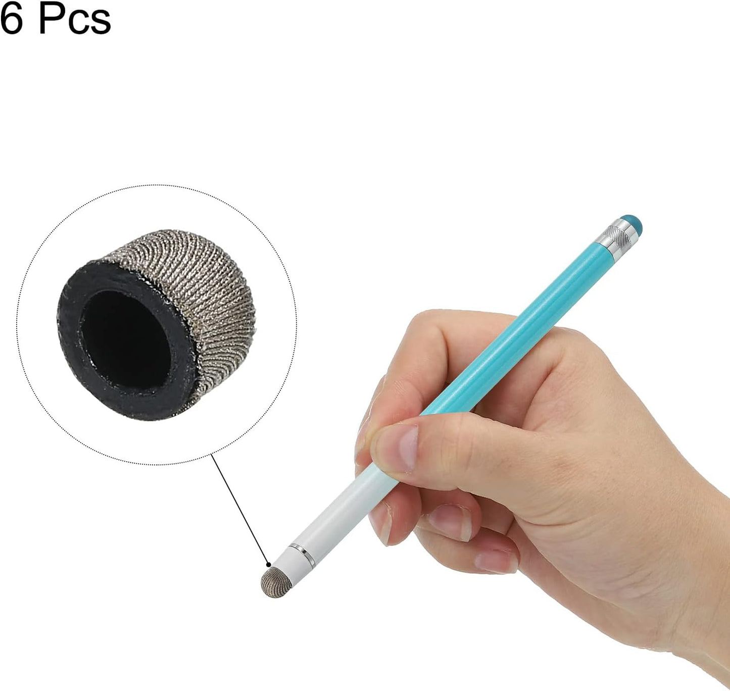 MECCANIXITY 6pcs 7.5mm Stylus Pen Fine Tips Conductive Fiber Capacitive Touch Screen Pens Tip Universal Replacement
