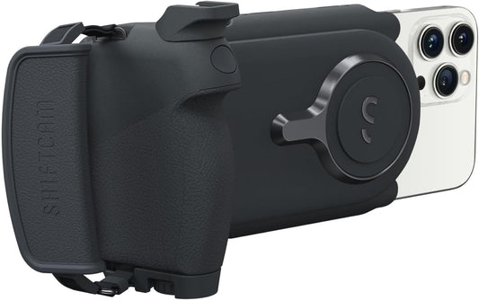 ShiftCam ProGrip Starter Kit – DSLR-Style Phone Camera Grip with Built-in Powerbank, Wireless Shutter Button and Qi Charging, Freestanding Dock & Tripod Mount – Compatible w/Android & iPhone