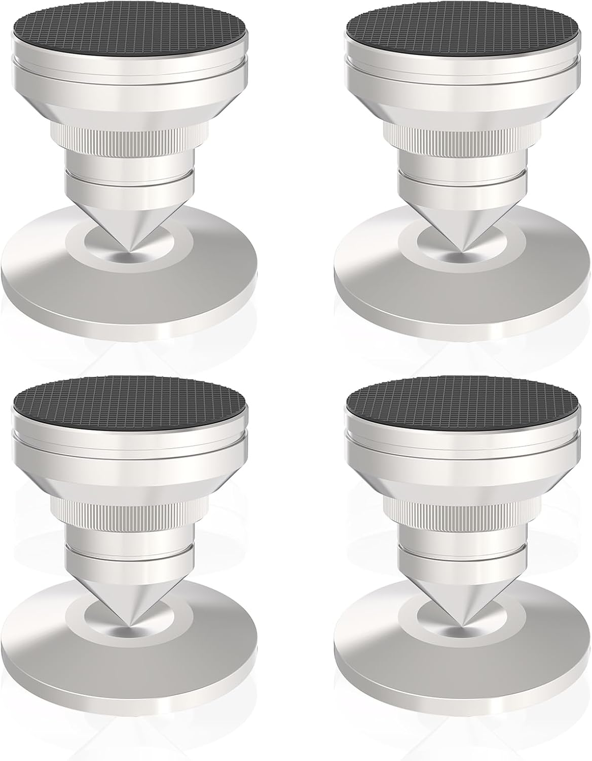 Preffair Adjustable Turntable Feet Stainless Steel Speaker Vibration Isolation Spikes&Pads Subwoofer Floor Protector Shoes Mats Amplifier Vinyl Record Player Shock Absorber Base 4 Sets