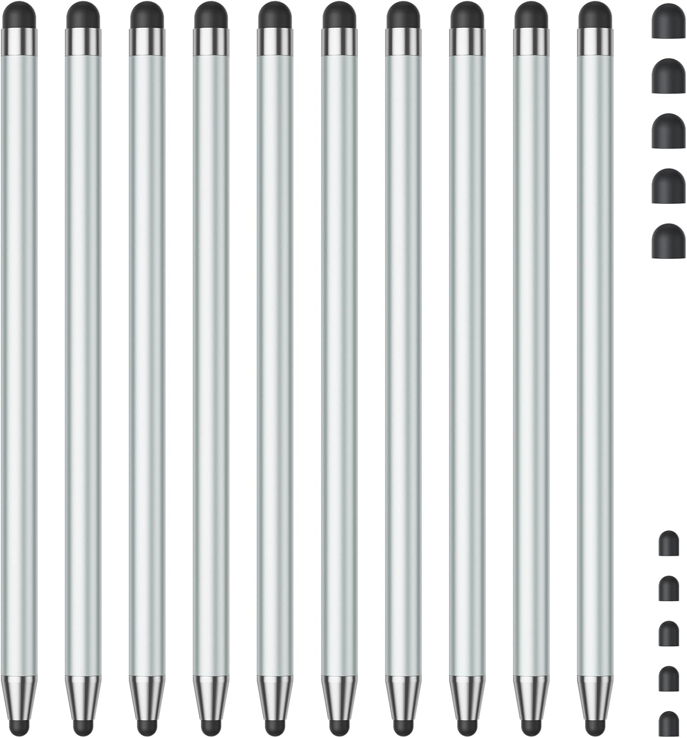 Stylus (10Pcs), Stylus Pen for Touchscreen, High Precision and Sensitivity Stylus Pen for Android Smartphone and Tablets, Compatible with Capacitive Touch Screen (Light Cyan)