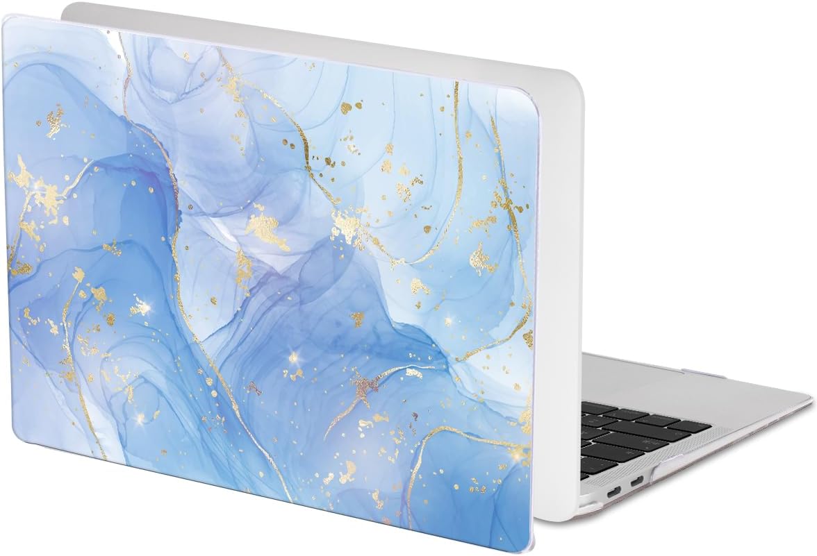 Compatible with MacBook Pro 13 inch Case 2022 2021-2020 Release A2338 M2/M1 A2251 A2289 A2159 A1989 A1706 with Touch ID, Plastic Hard Shell & Keyboard Cover & Screen Film - Blue Marble