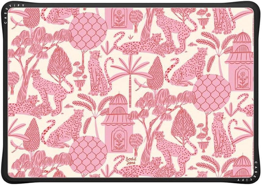 CASETiFY Impact MacBook Air 15" (M2-M4) Case [Cushioned Impact Corners/Scratch-Resistant/Anti-Slip Grip] - Cheetah Paradise - Clear Black