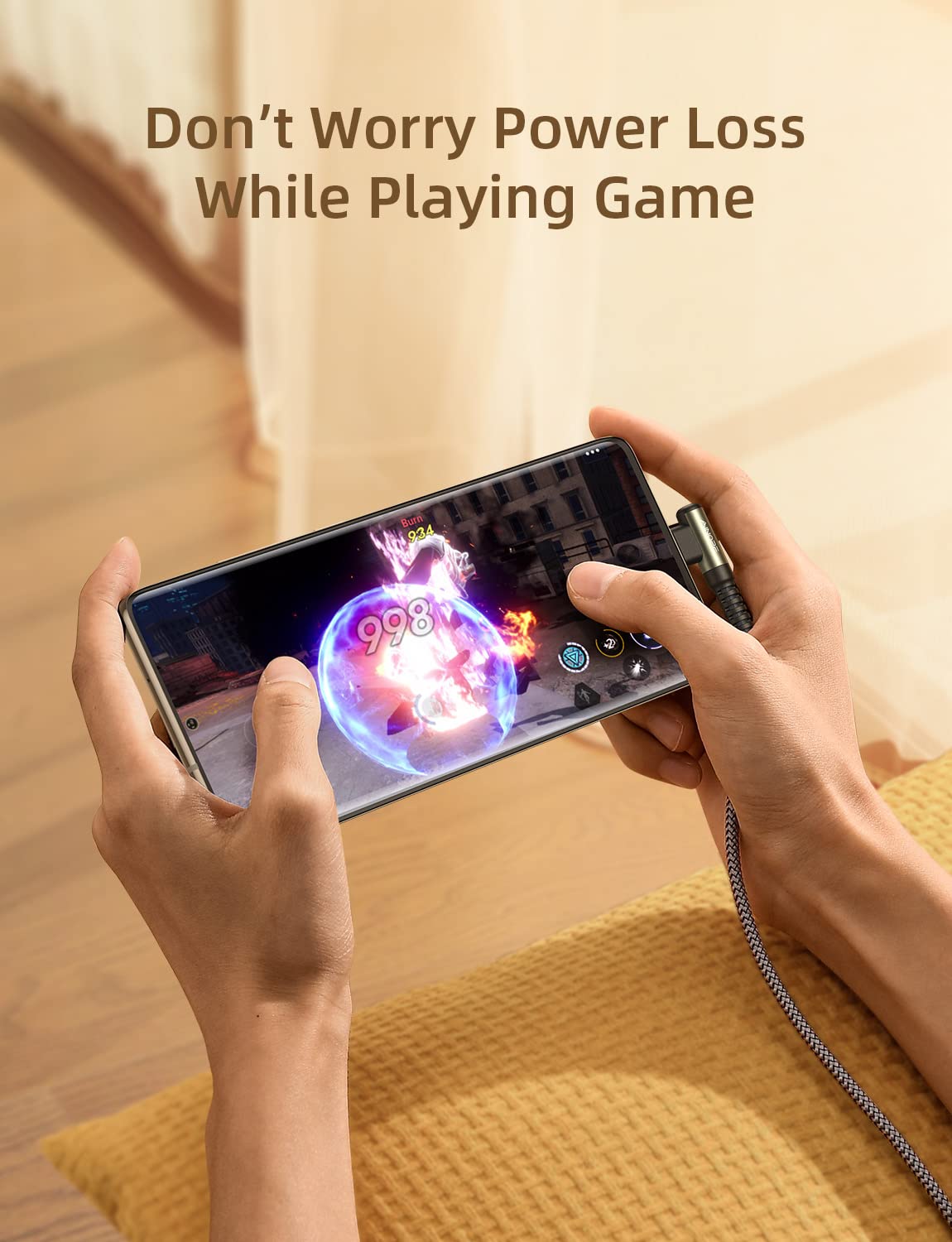 AINOPE USB to USB C Cable [5-Pack, 3.3ft] 3.1A Type C Charger Fast Charging, Right Angle USB to C Cable for Galaxy A15 A25 A35 A55 A54, S10+ S10 S9, Note 20 10 9, LG V30, Moto G, iPhone 16 15 Cord