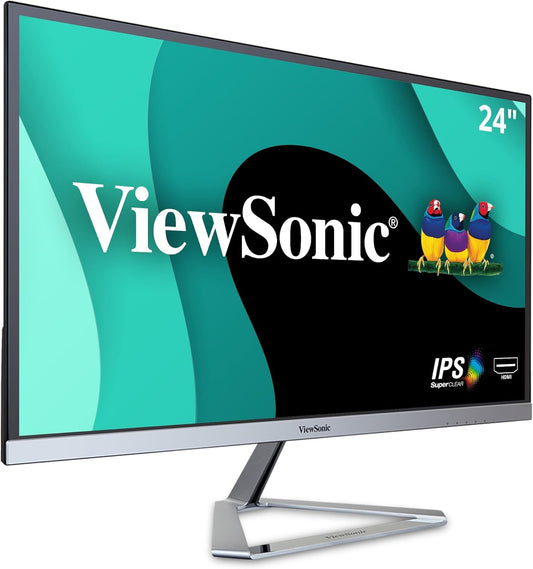 ViewSonic VX2476-SMHD 24 Inch 1080p IPS Monitor with FreeSync, Ultra-Thin Bezels, HDMI and DisplayPort