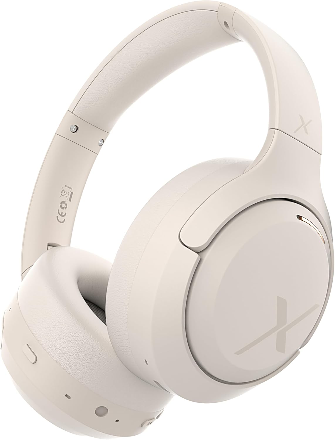 Riwbox Hybrid Active Noise Cancelling Headphones, Wireless Bluetooth Headset Over Ear, 60H Playtime, High-Fidelity, Foldable, Comfort&Immersion for Work, Commuting (White)