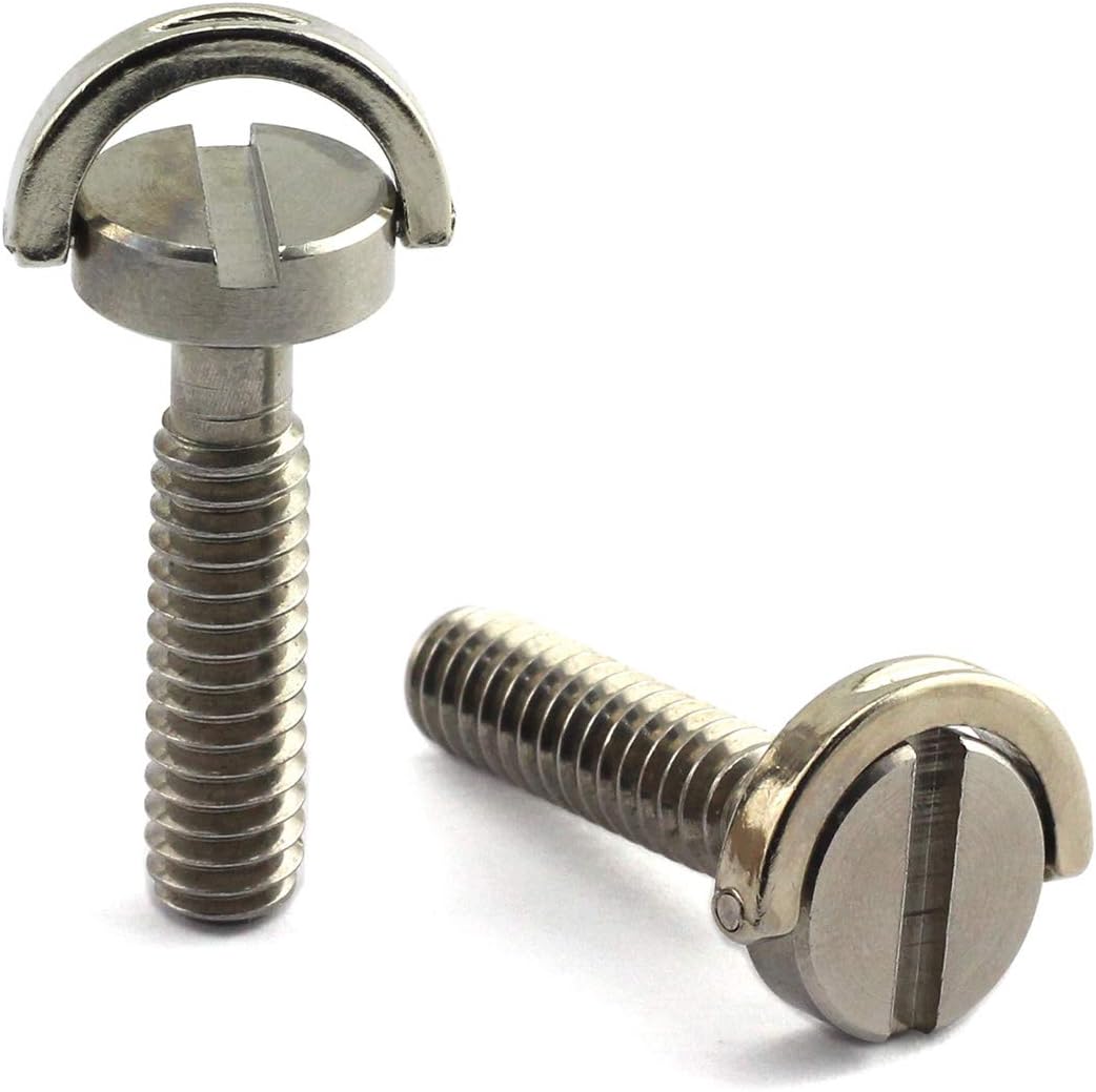 HJ Garden 2pcs 1/4-20 Thread D-Ring Stainless Steel Camera Fixing Screws for Camera Tripod Monopod QR Plate,D Shaft Quick Release Plate Mounting Screw 26mm Length
