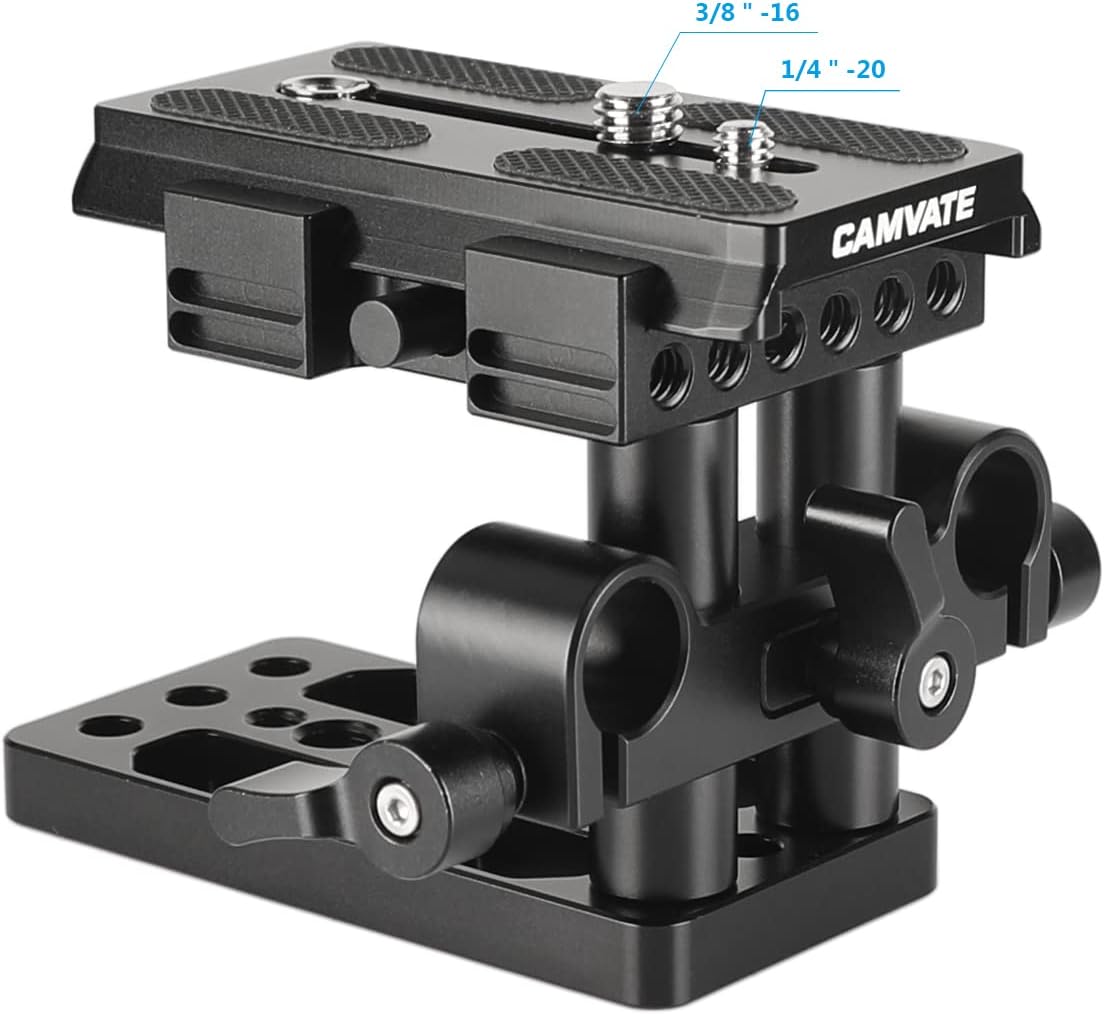 CAMVATE Quick Release Mount Base QR Plate for Manfrotto 501/504/ 577 Tripod Standard Accessory(Black) - 1437