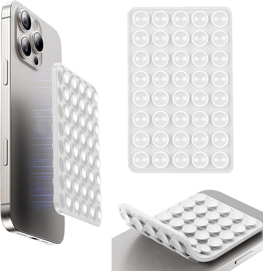 Double Sided Octo Buddy Suction Cup Phone Mount - Silicone Sticky Phone Grip with Higher Suction Power for Effortless Hands-Free Selfies & Videos, Octo Buddies Suction Phone case Suction Grip （White）