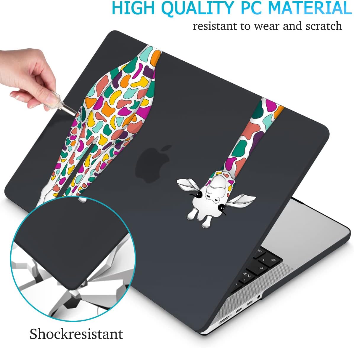 Mektron Case for MacBook Pro 16" M4 A3403 A3186 M3 A2991 M2 A2780 M1 A2485 (2021/2023/2024) Pro/Max with Touch ID, Hard Shell Plastic Laptop Cover Keyboard Cover Screen Protector, Black