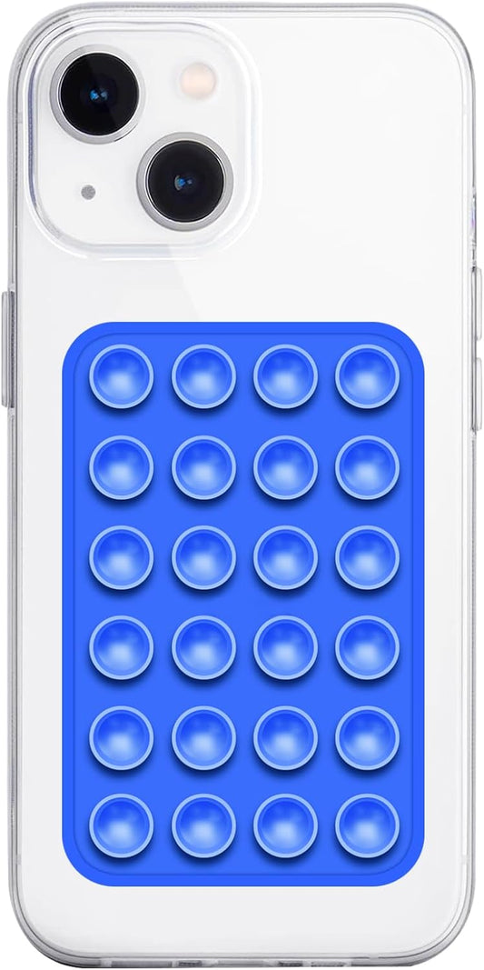 Silicone Suction Phone Case Mount, Non Slip Sticky Phone Grip for Cellphone, Silicon Adhesive Suction Cup Phone Mount, Strong Grip Holder for Selfies and Videos (Dark Blue)